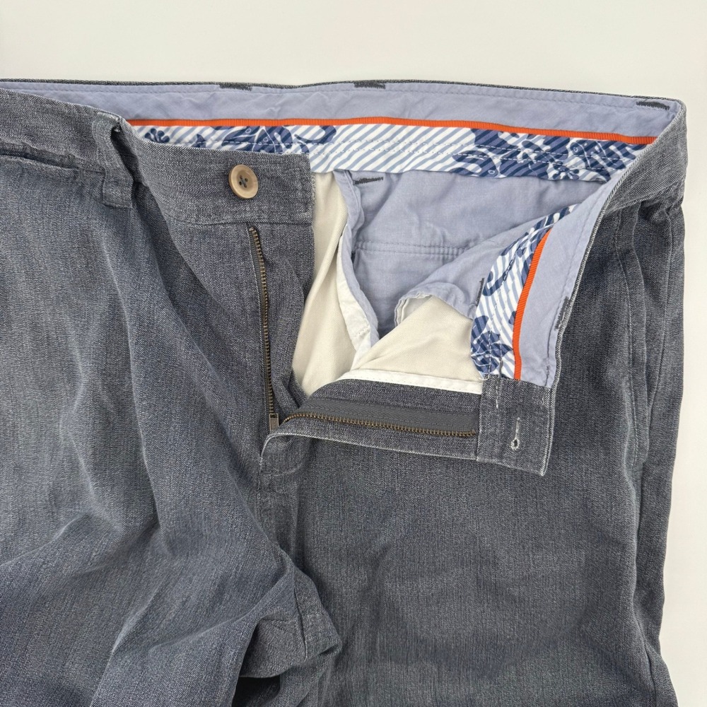 Tommy Bahama Shorts Mens 33 Soft Blue Grey Silk Cotton Weathered Flat Front - Picture 3 of 6